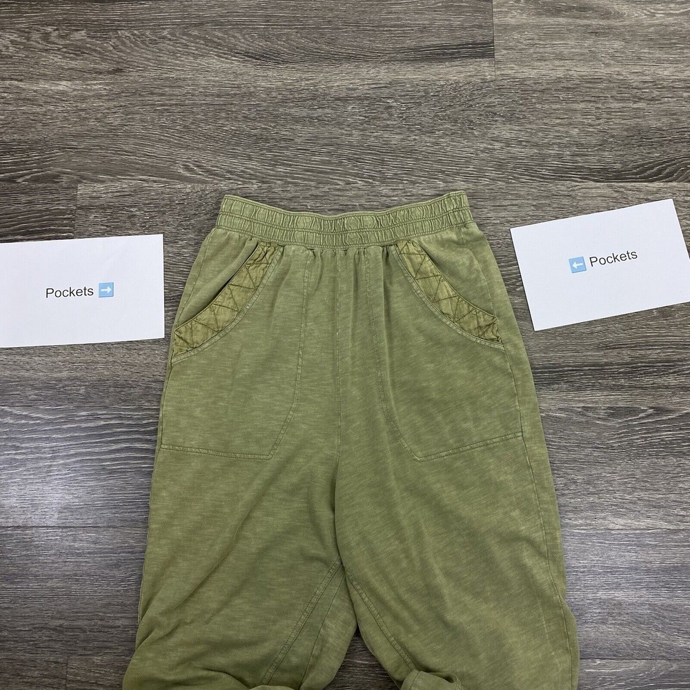 Daily Practice Anthropologie Joggers Womens XS Green Drop Crotch Lounge Hi Rise - Picture 7 of 12